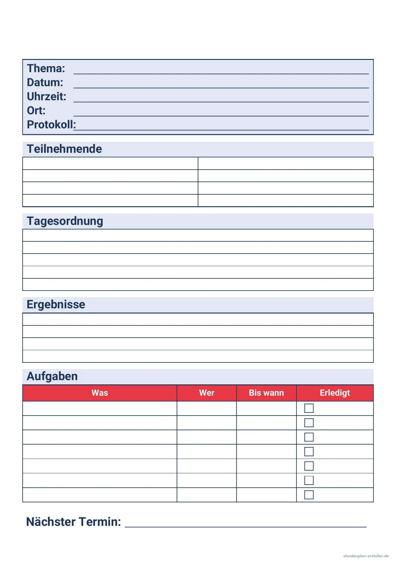 Besprechungsprotokoll