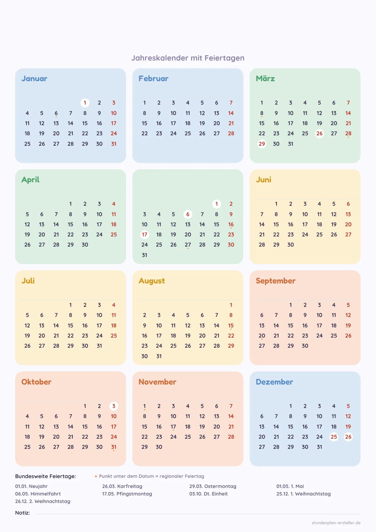 Kalender 2027 Hochformat