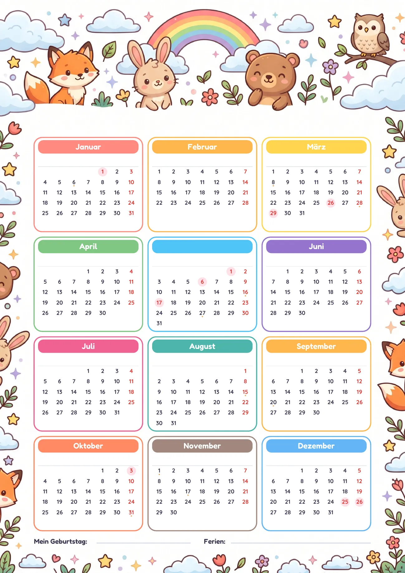 Kinderkalender 2027