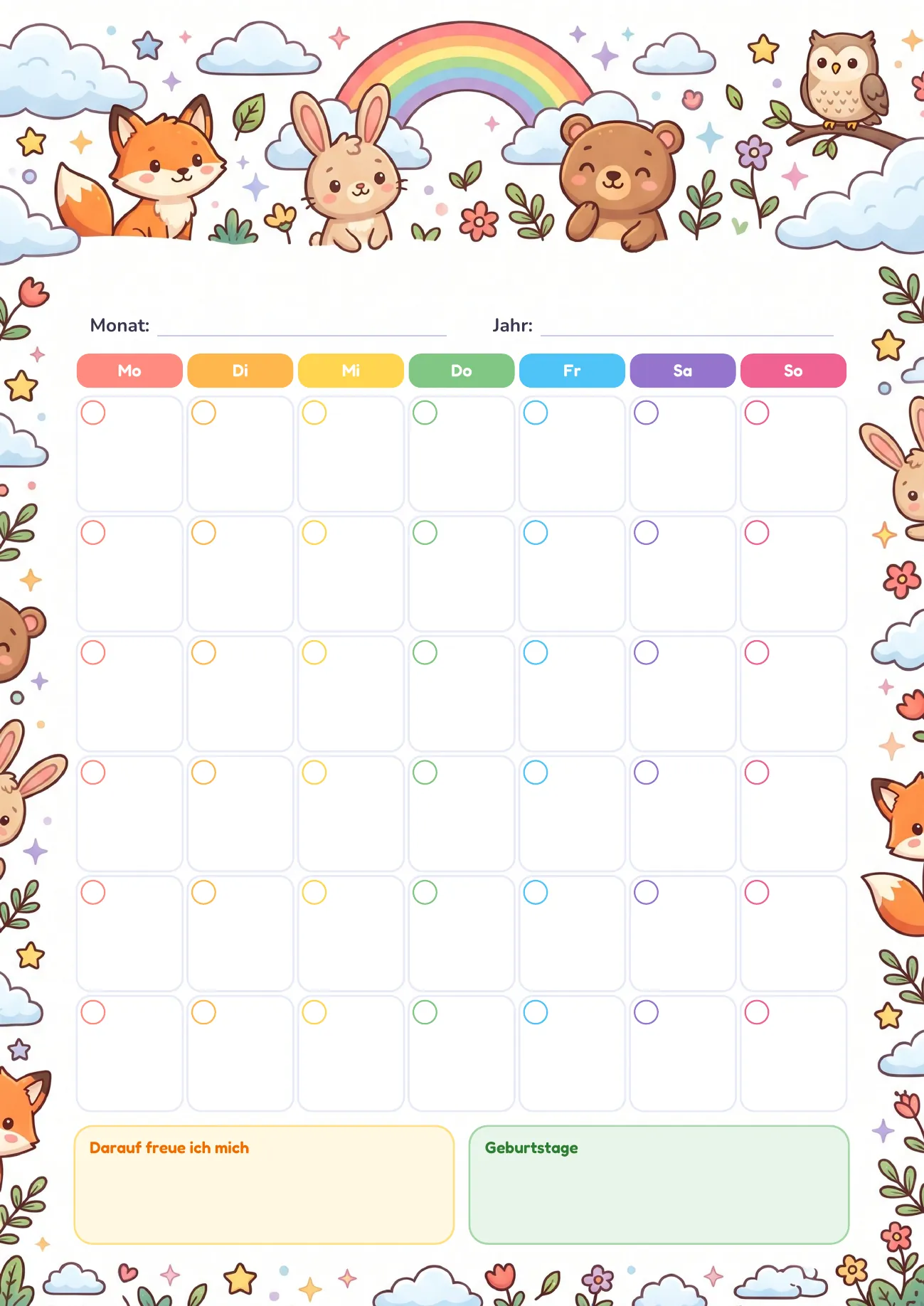 Monatskalender für Kinder