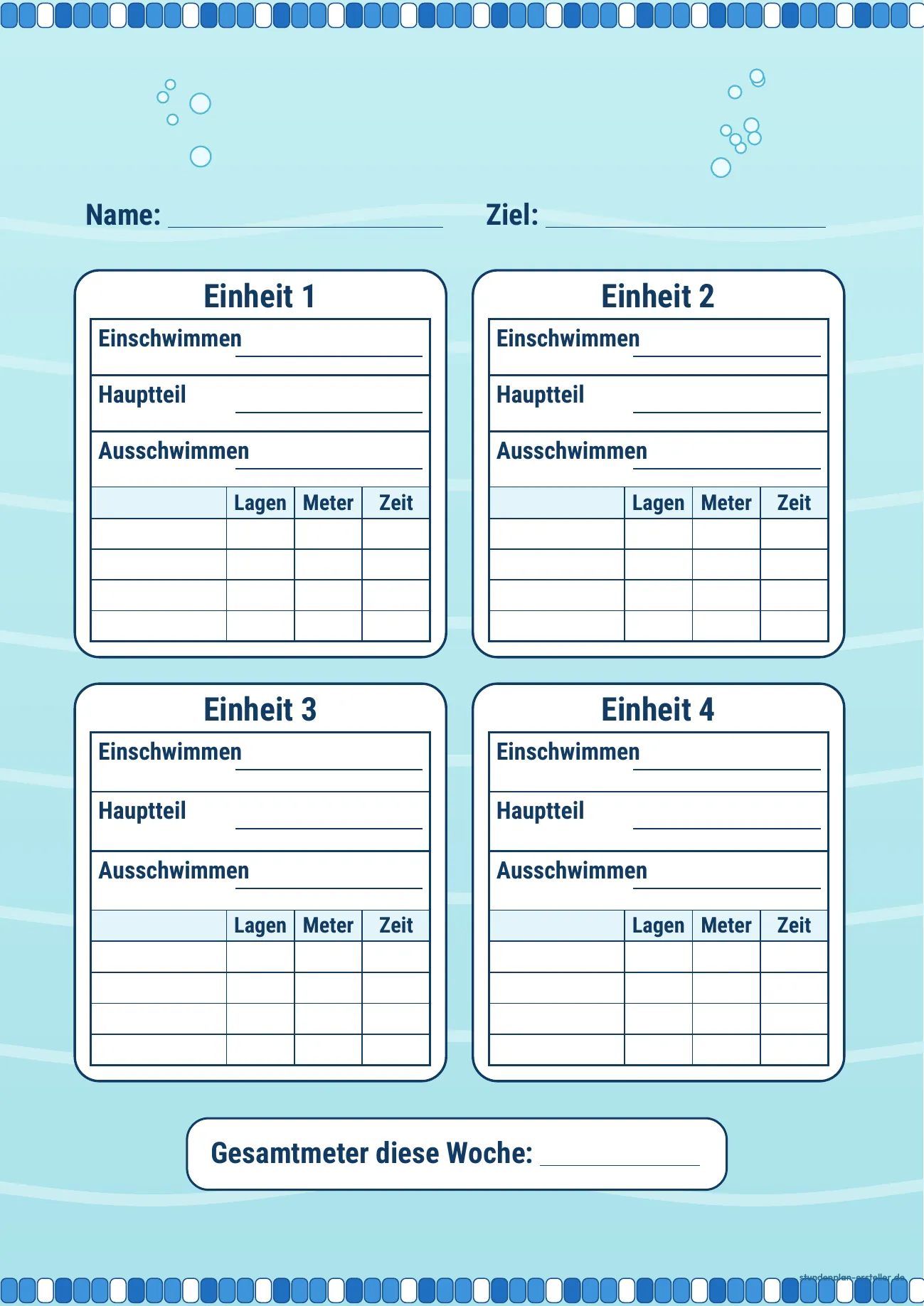 Schwimmplan