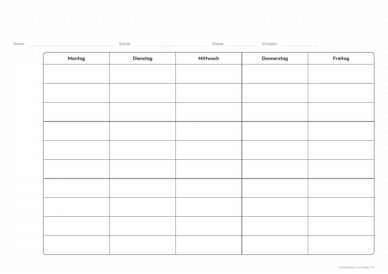 Stundenplan Bullet Journal