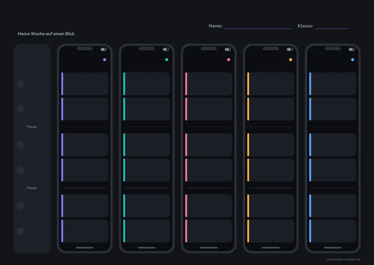 Stundenplan Dark Mode