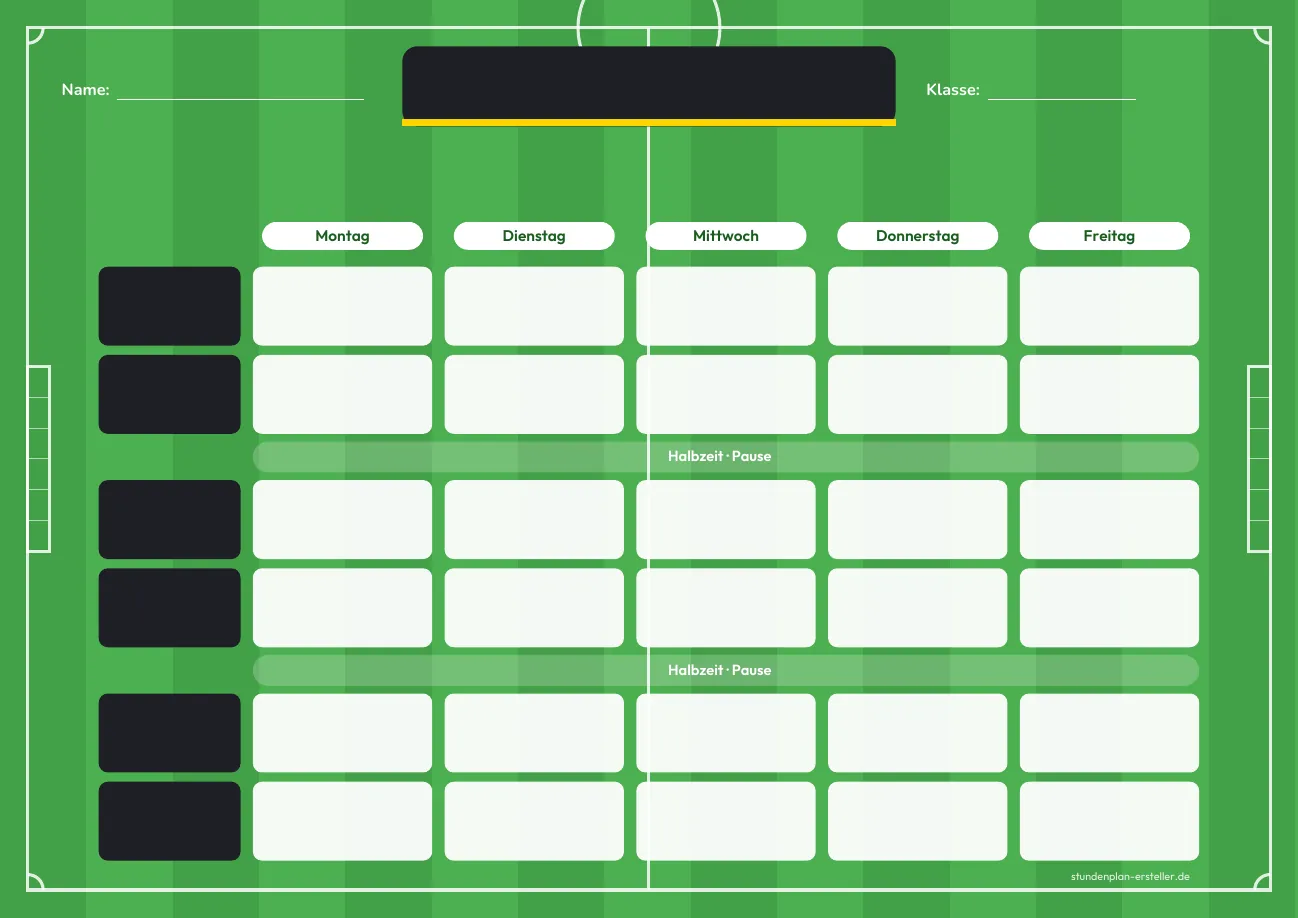 Stundenplan Fußball