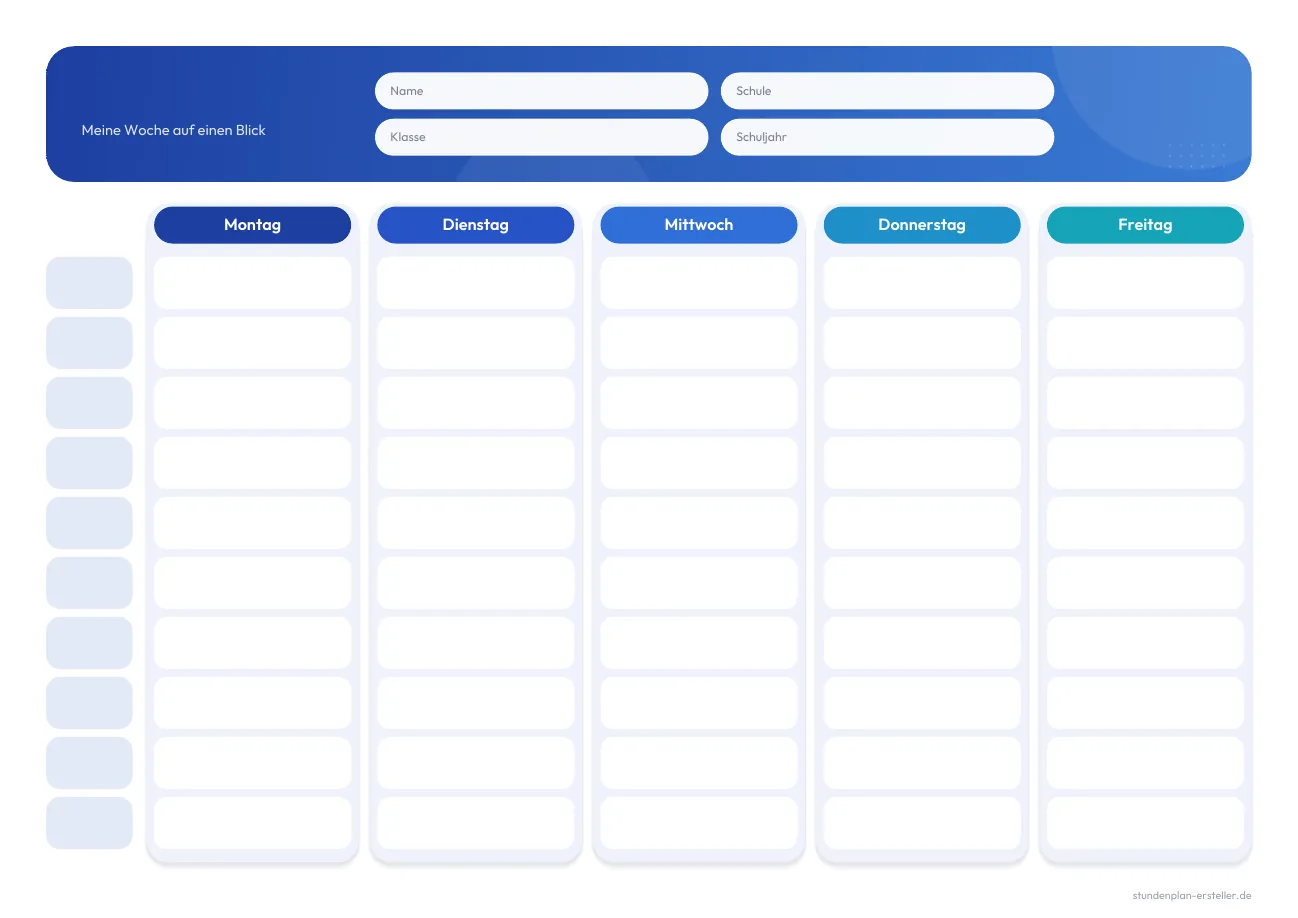 Stundenplan Modern Blau