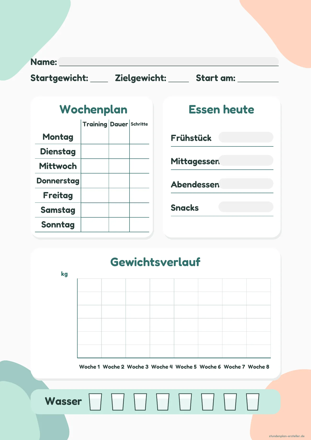 Trainingsplan Abnehmen