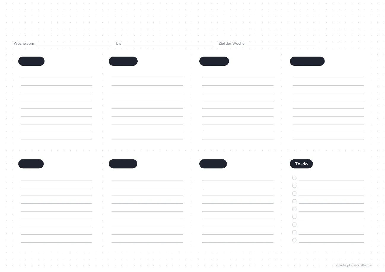 Wochenplaner Bullet Journal