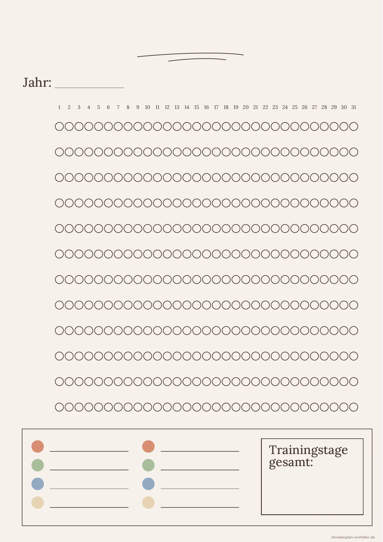 Workout Tracker Jahr